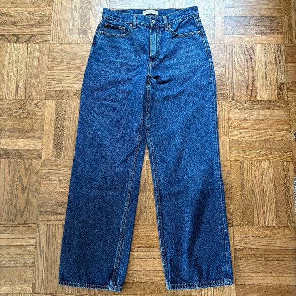 A&F High Rise Loose Jean - Dark Wash - Picture 1 of 5